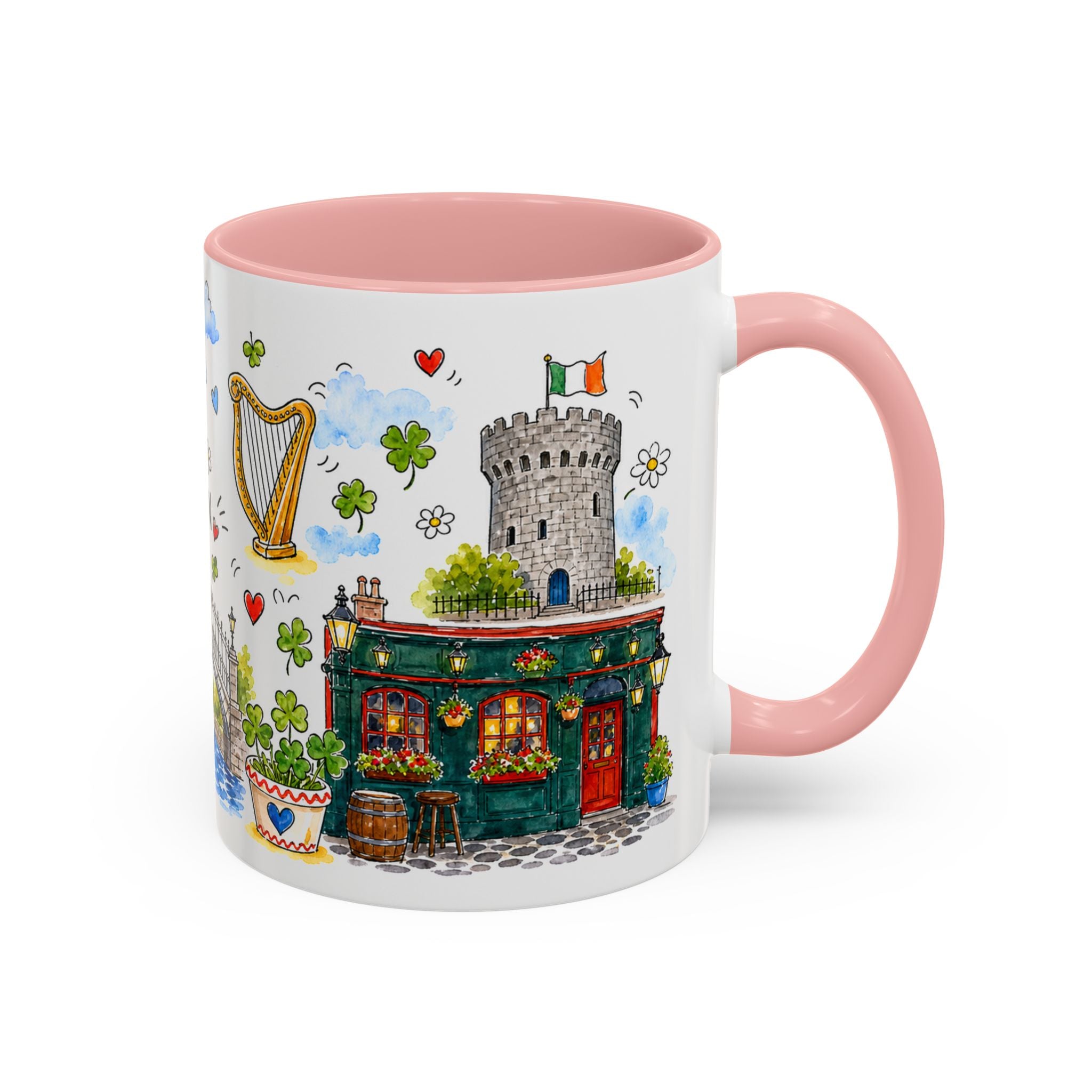 Dublin Travel Mug | European City Souvenir Accent Coffee Mug | 11oz 15oz Ceramic Cup