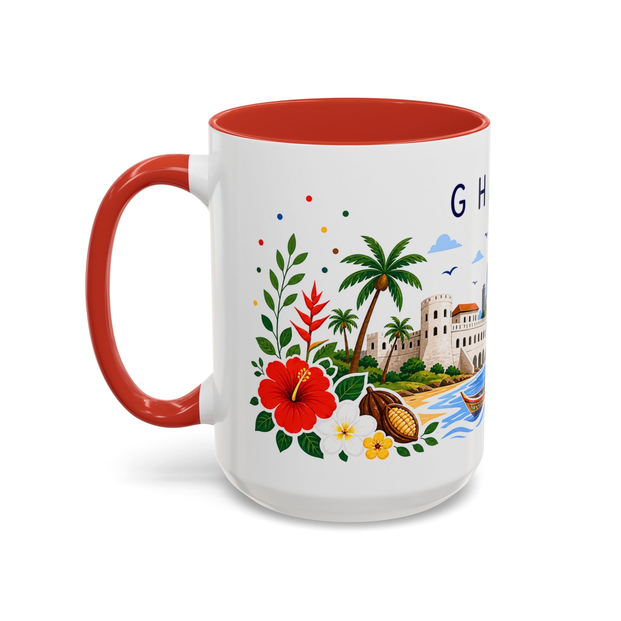 Ghana Coffee Mug | Travel Souvenir Accent Mug | Place Gift Ceramic Cup 11oz 15oz