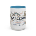 Barcelona Coffee Mug | Spain Souvenir Travel Gift | Accent Color Ceramic 11oz 15oz
