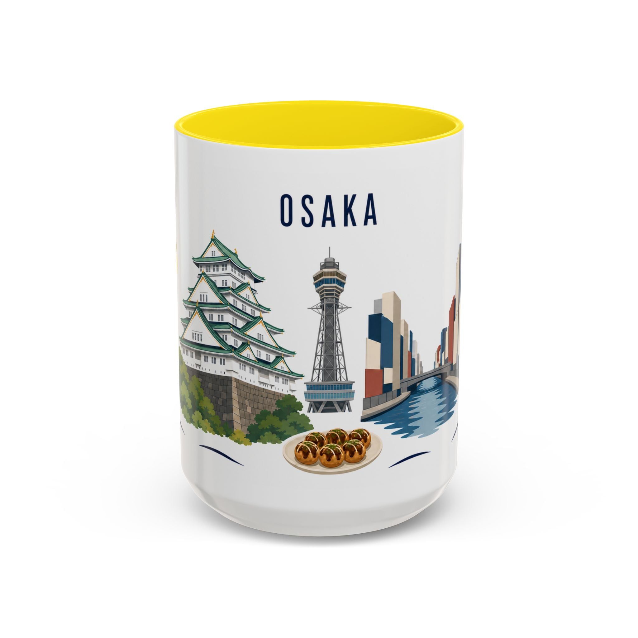 Osaka Coffee Mug | Japan Travel Souvenir | Porcelain Decal City Gift | 11oz 15oz Accent Mug