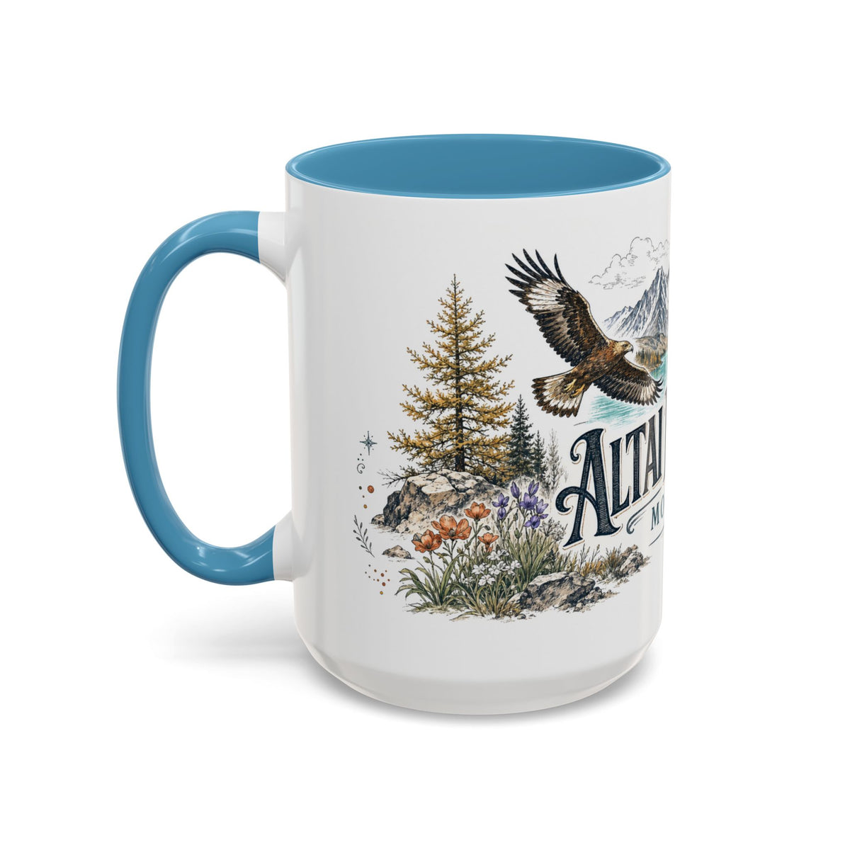 Altai Mountains Mug, Mongolia Travel Souvenir, Bucket List Gift, Accent Ceramic Coffee Mug 11oz 15oz