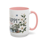 Mississippi State Map Mug | Moving Away, Homesick Gift | Botanical Accent Coffee Cup