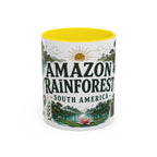 Amazon Rainforest Coffee Mug | Travel Destination Souvenir Gift | Accent Color Ceramic 11oz 15oz