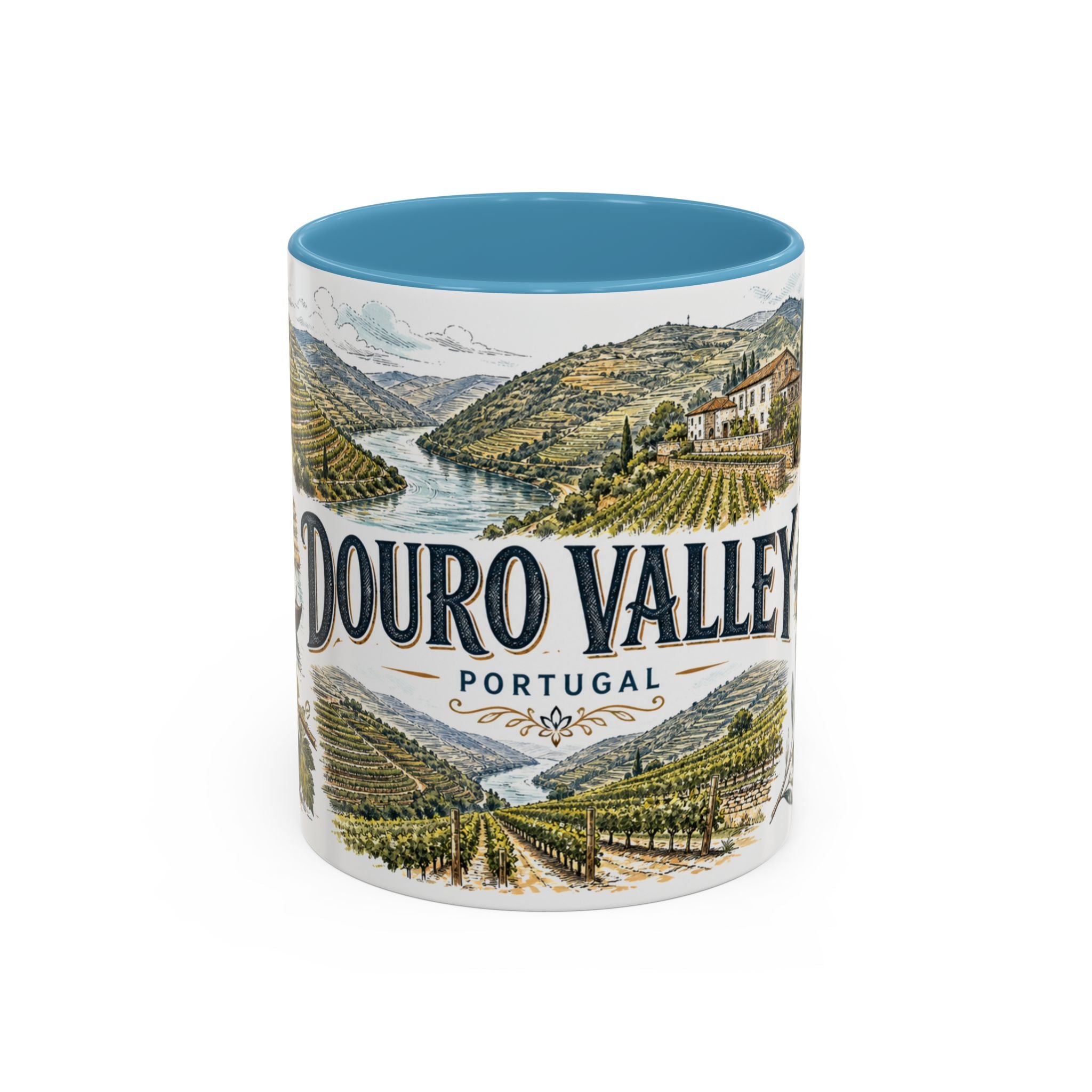 Douro Valley Mug, Portugal Travel Souvenir, Bucket List Gift, Accent Ceramic Coffee Mug 11oz 15oz