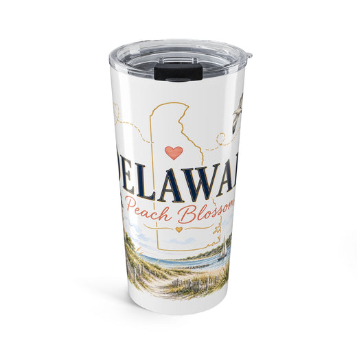 Delaware State Flower 20oz Tumbler | Peach Blossom Botanical State Flower Gift | Insulated Stainless Steel Travel Cup