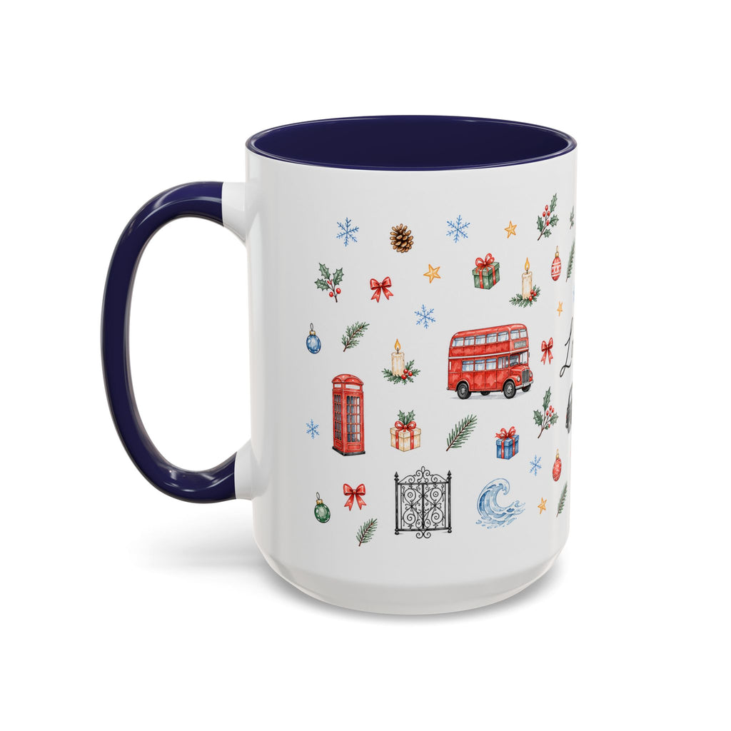 London Christmas Mug | Watercolor City Souvenir, Travel Memories, Ceramic Coffee Cup