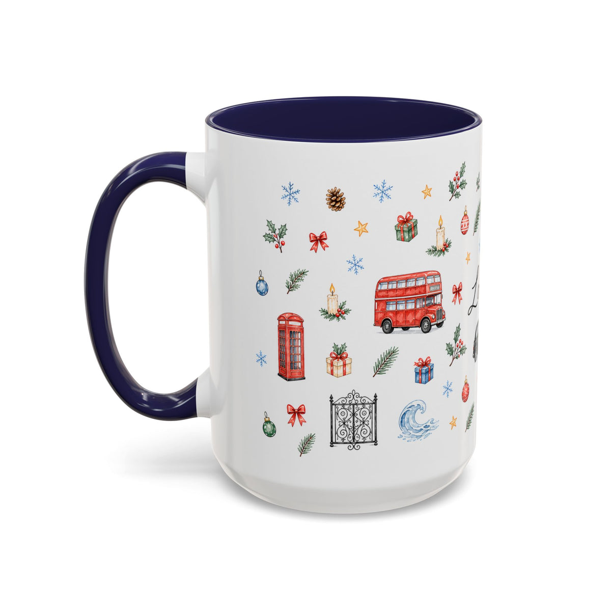 London Christmas Mug | Watercolor City Souvenir, Travel Memories, Ceramic Coffee Cup