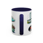 Detroit Illustrated Travel Mug | City Souvenir Accent Coffee Mug | 11oz 15oz Ceramic Cup