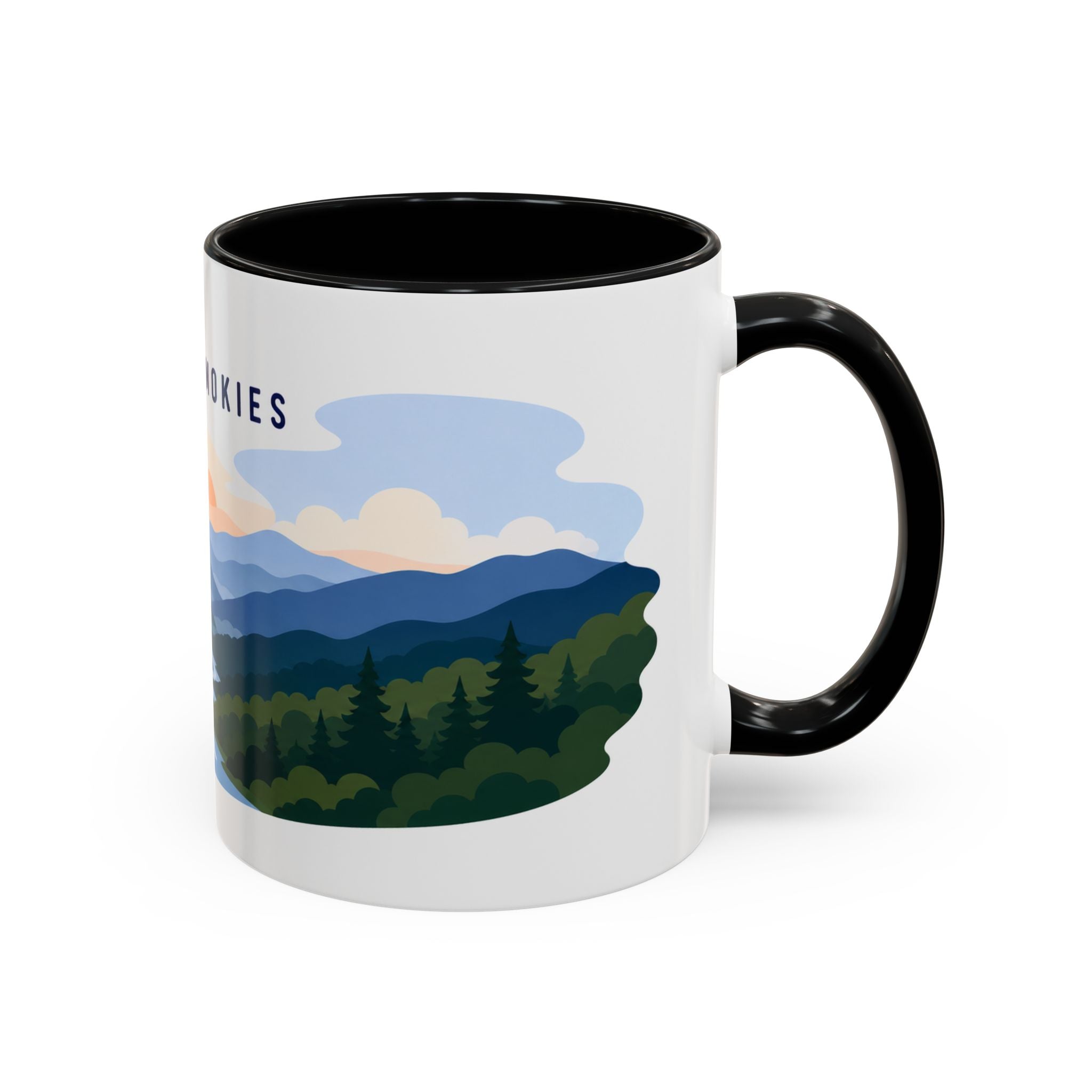 Great Smoky Mountains National Park Coffee Mug | Solid Color Block Park Souvenir | 11oz 15oz Accent Mug