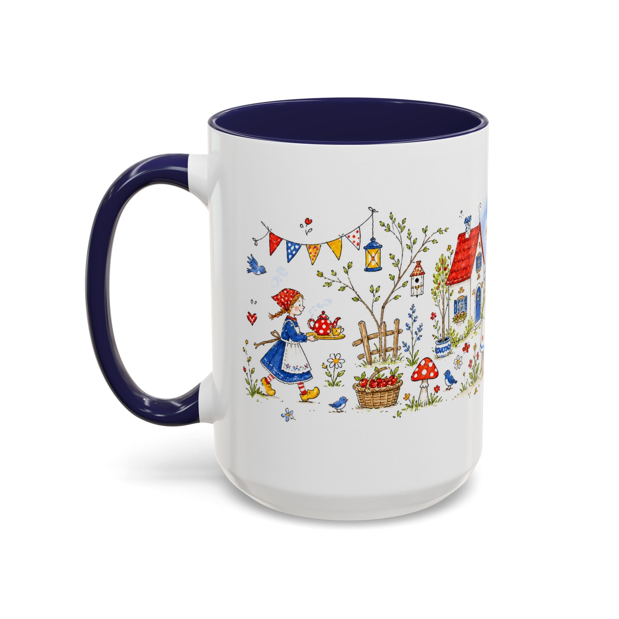 Storybook Cottage Breakfast Mug | Hand Painted Fairy Tale Accent Coffee Mug