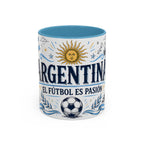 Argentina Soccer Coffee Mug | Soccer Fan Gift | Accent Color Ceramic 11oz 15oz Match Day Cup