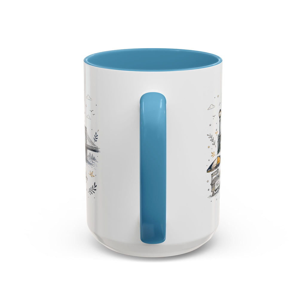 New York City Coffee Mug | New York Souvenir Travel Gift | Accent Color Ceramic 11oz 15oz