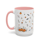 Halloween Party Mug | Ghost Black Cat Candy Watercolor Gift | Accent Cup 11oz 15oz