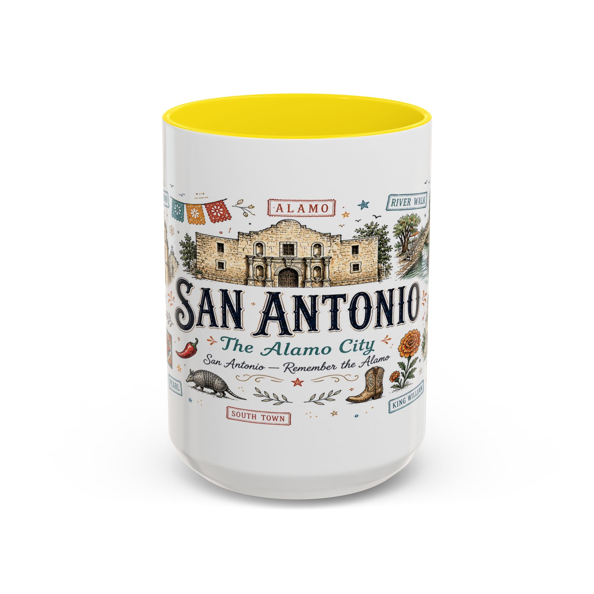 San Antonio Coffee Mug | Texas Souvenir City Gift | Accent Color Ceramic 11oz 15oz