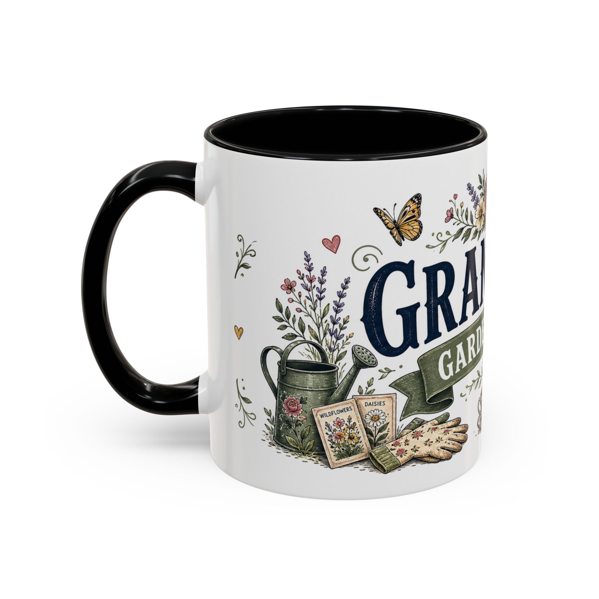 Grandma's Garden Of Love Coffee Mug | Gift From Grandkids | Accent Color Ceramic 11oz 15oz