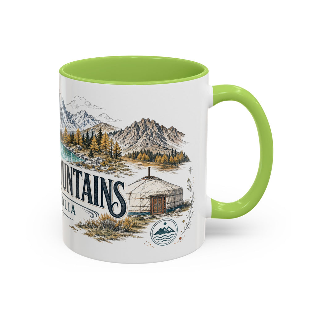Altai Mountains Mug, Mongolia Travel Souvenir, Bucket List Gift, Accent Ceramic Coffee Mug 11oz 15oz