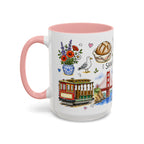 San Francisco Illustrated Travel Mug | City Souvenir Accent Coffee Mug | 11oz 15oz Ceramic Cup