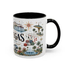 Las Vegas Coffee Mug | United States Travel Souvenir | Vintage Illustrated City Gift | 11 oz 15 oz Accent Mug
