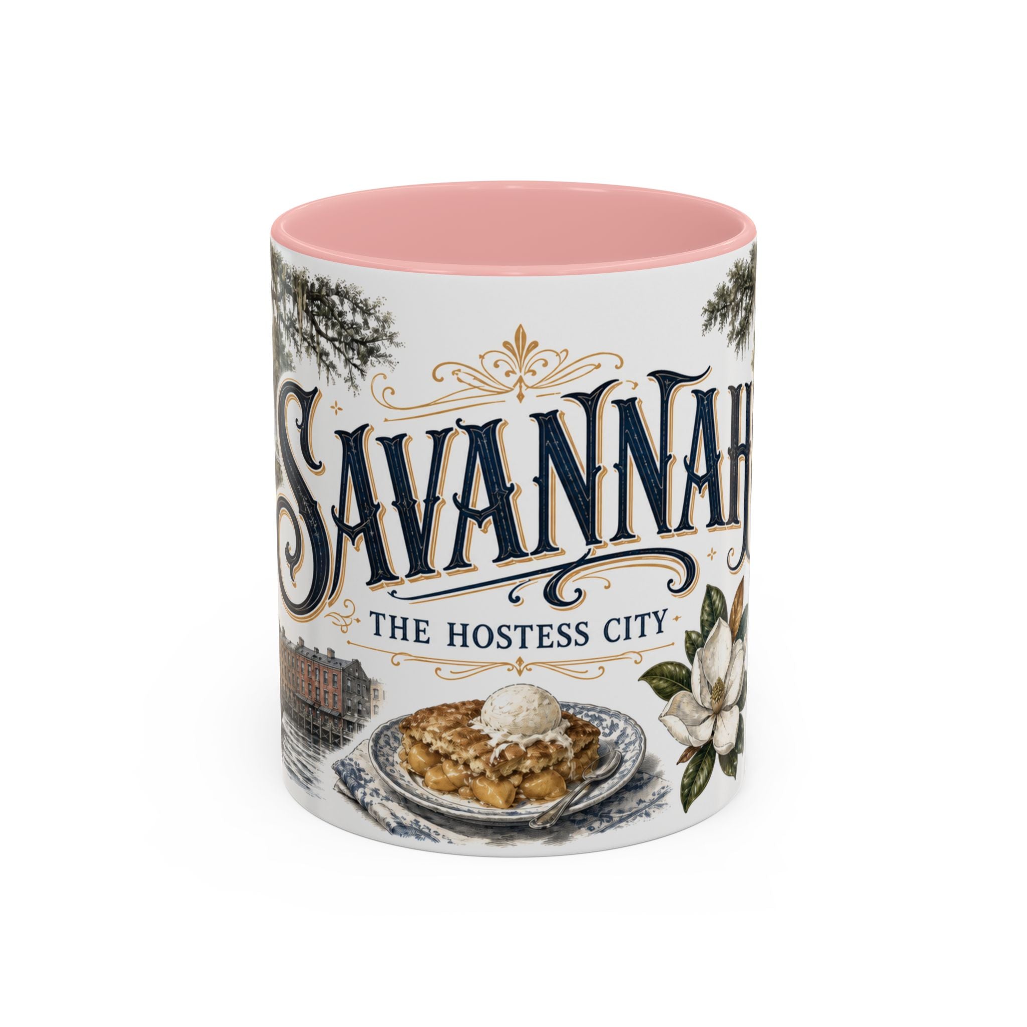 Savannah Coffee Mug | United States Travel Souvenir | Vintage Illustrated City Gift | 11 oz 15 oz Accent Mug