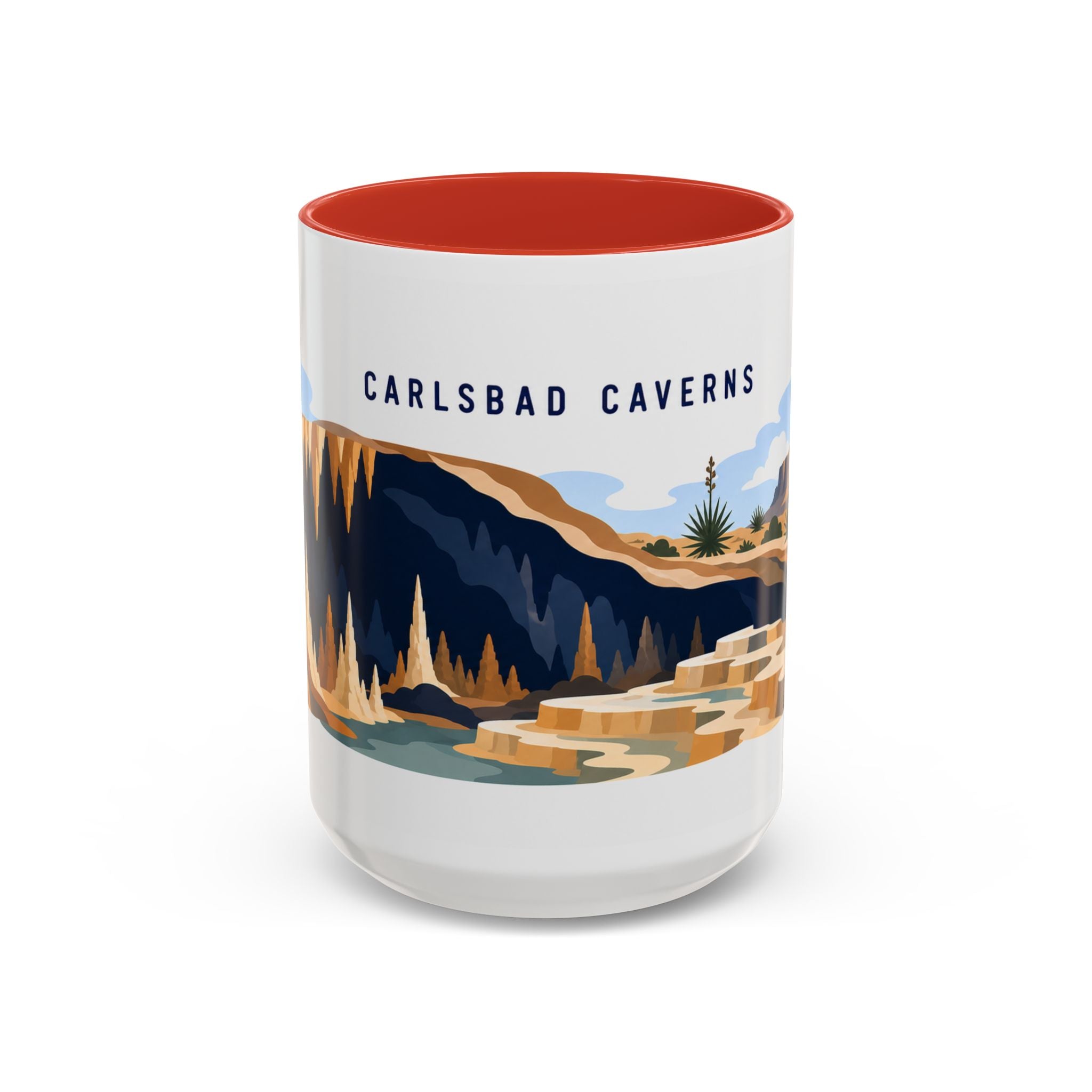 Carlsbad Caverns National Park Coffee Mug | Solid Color Block Park Souvenir | 11oz 15oz Accent Mug