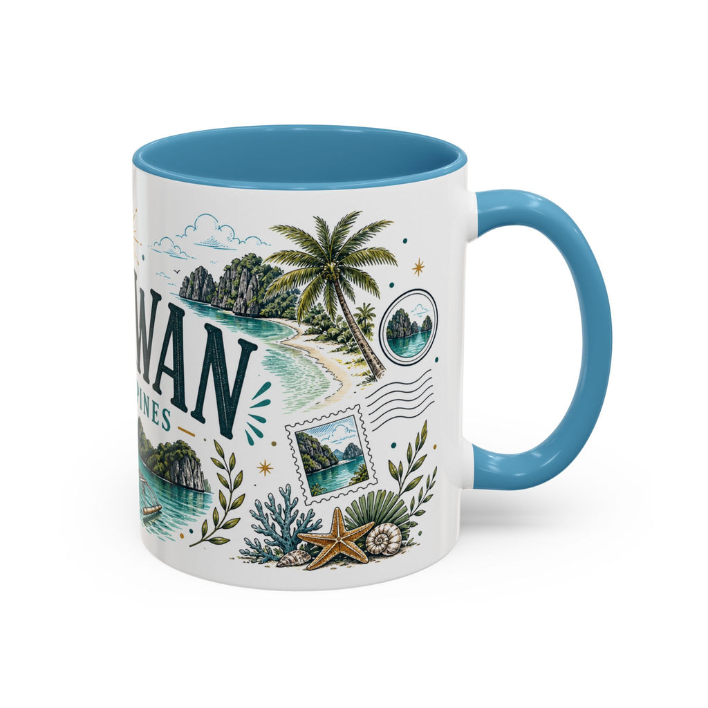 Palawan Coffee Mug | Travel Destination Souvenir Gift | Accent Color Ceramic 11oz 15oz