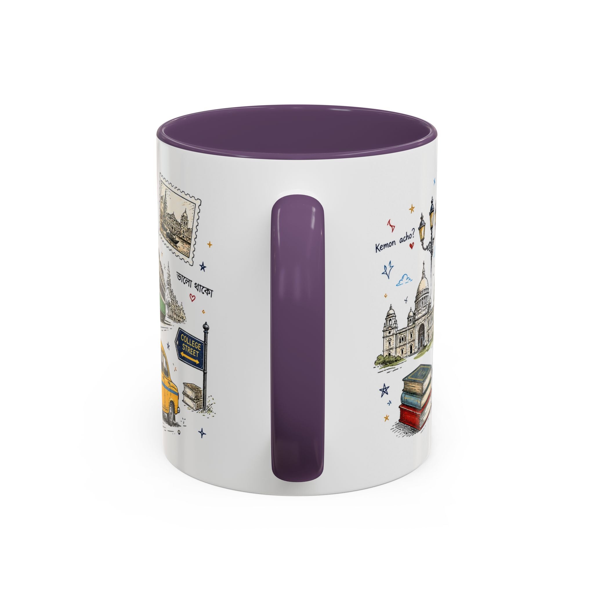 Kolkata Coffee Mug | India Souvenir Travel Gift | Accent Color Ceramic 11oz 15oz