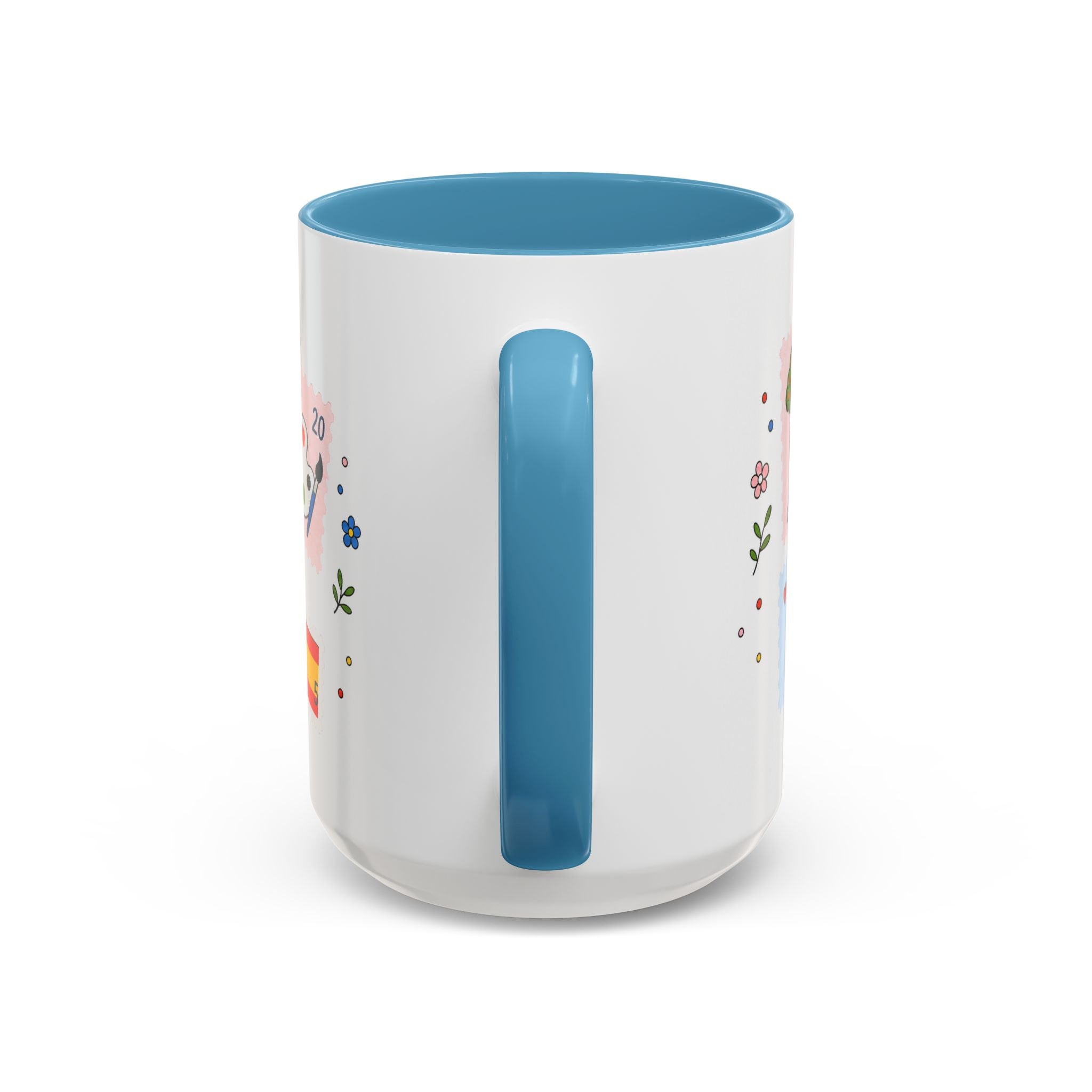 Madrid Coffee Mug | Postage Stamp Collage Mug | Travel Souvenir Accent Cup 11oz 15oz