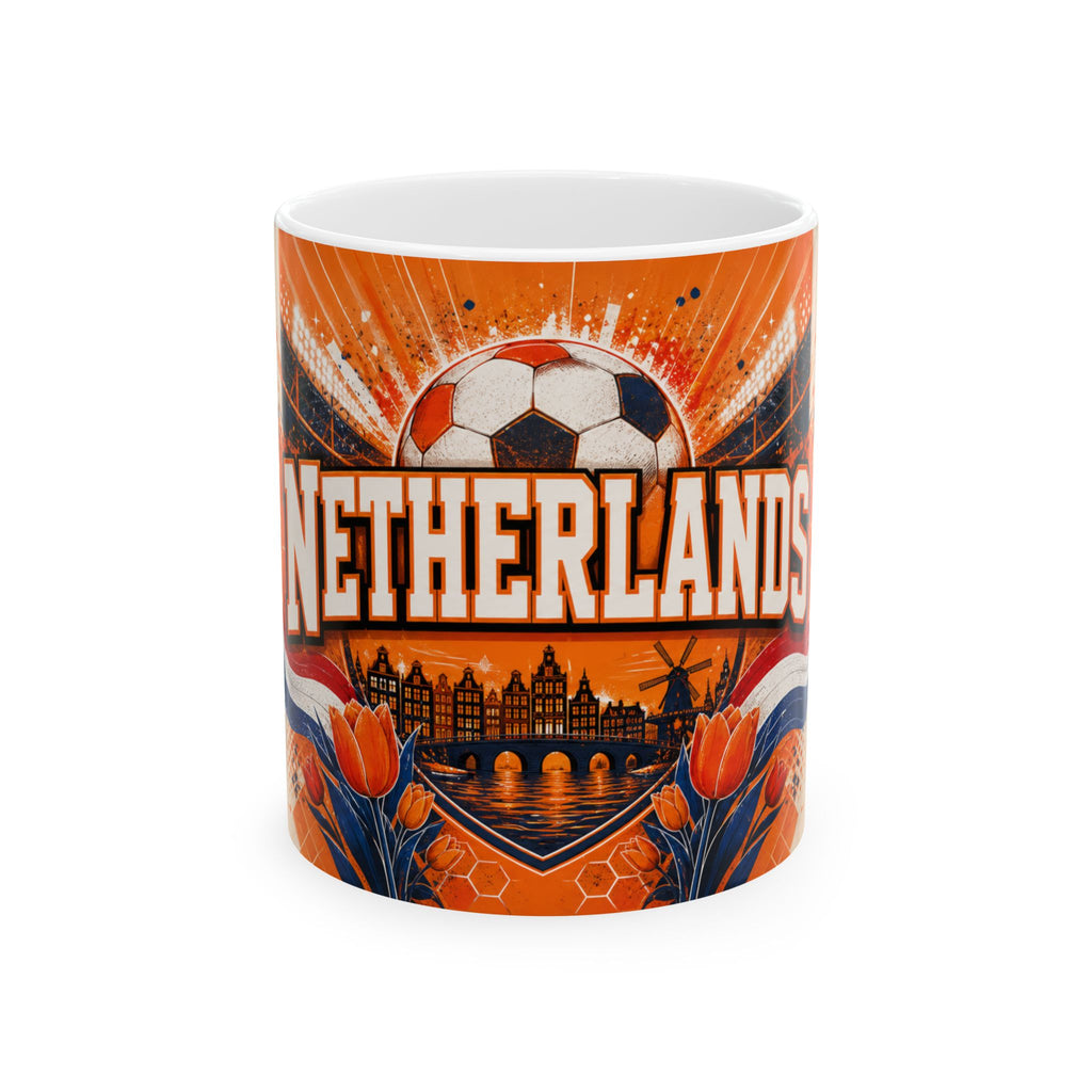 Netherlands Soccer Spirit Coffee Mug | Soccer Fan Gift | Ceramic 11oz 15oz Match Day Cup