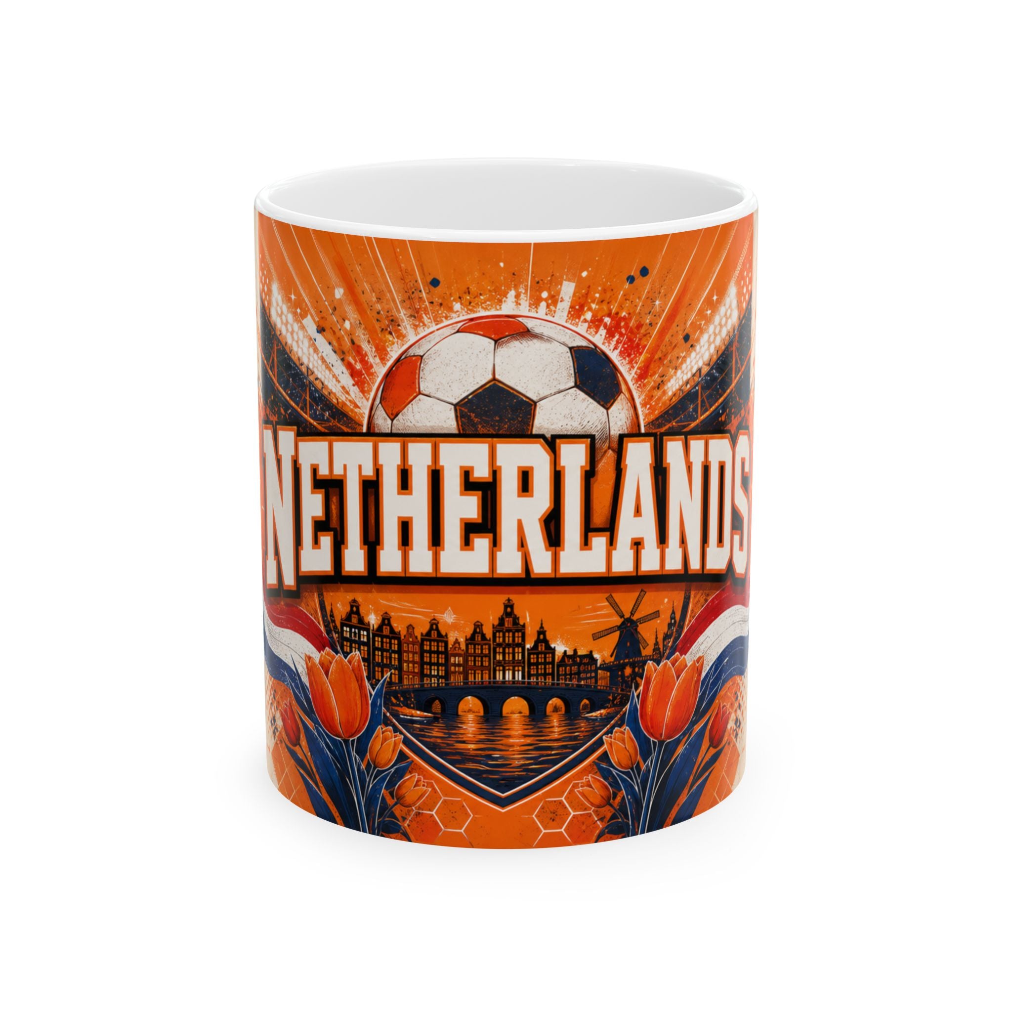 Netherlands Soccer Spirit Coffee Mug | Soccer Fan Gift | Ceramic 11oz 15oz Match Day Cup