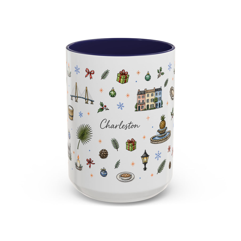 Charleston Christmas Mug | Watercolor City Souvenir, Holiday Travel Gift (11oz/15oz)
