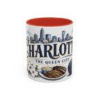 Charlotte Coffee Mug | United States Travel Souvenir | Vintage Illustrated City Gift | 11 oz 15 oz Accent Mug