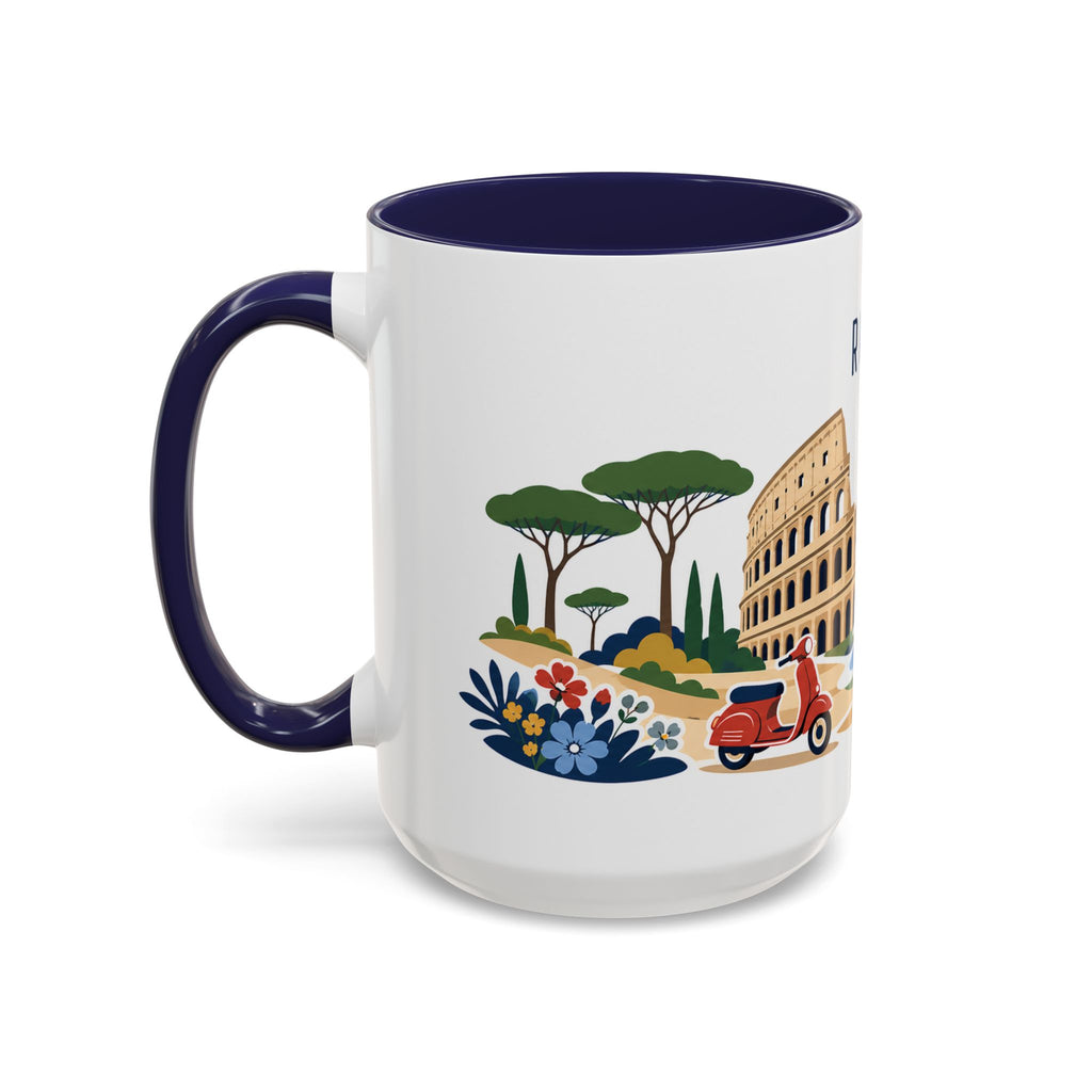 Rome Coffee Mug | Italy Travel Souvenir | Porcelain Decal City Gift | 11oz 15oz Accent Mug