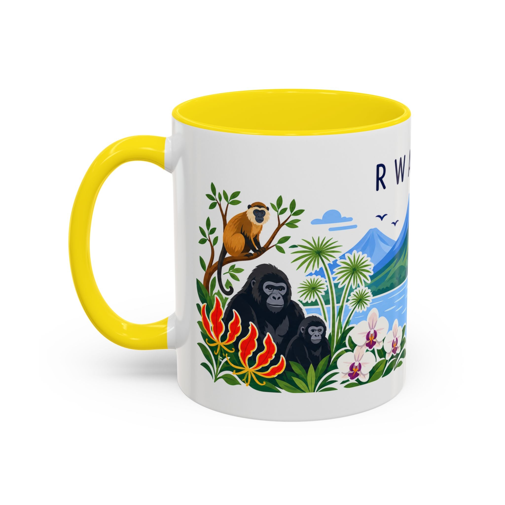 Rwanda Coffee Mug | Travel Souvenir Accent Mug | Country Gift Ceramic Cup 11oz 15oz