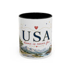 USA Home Country Mug | Moving Away Gift | Long Distance Friendship | 11 oz 15 oz Accent Mug