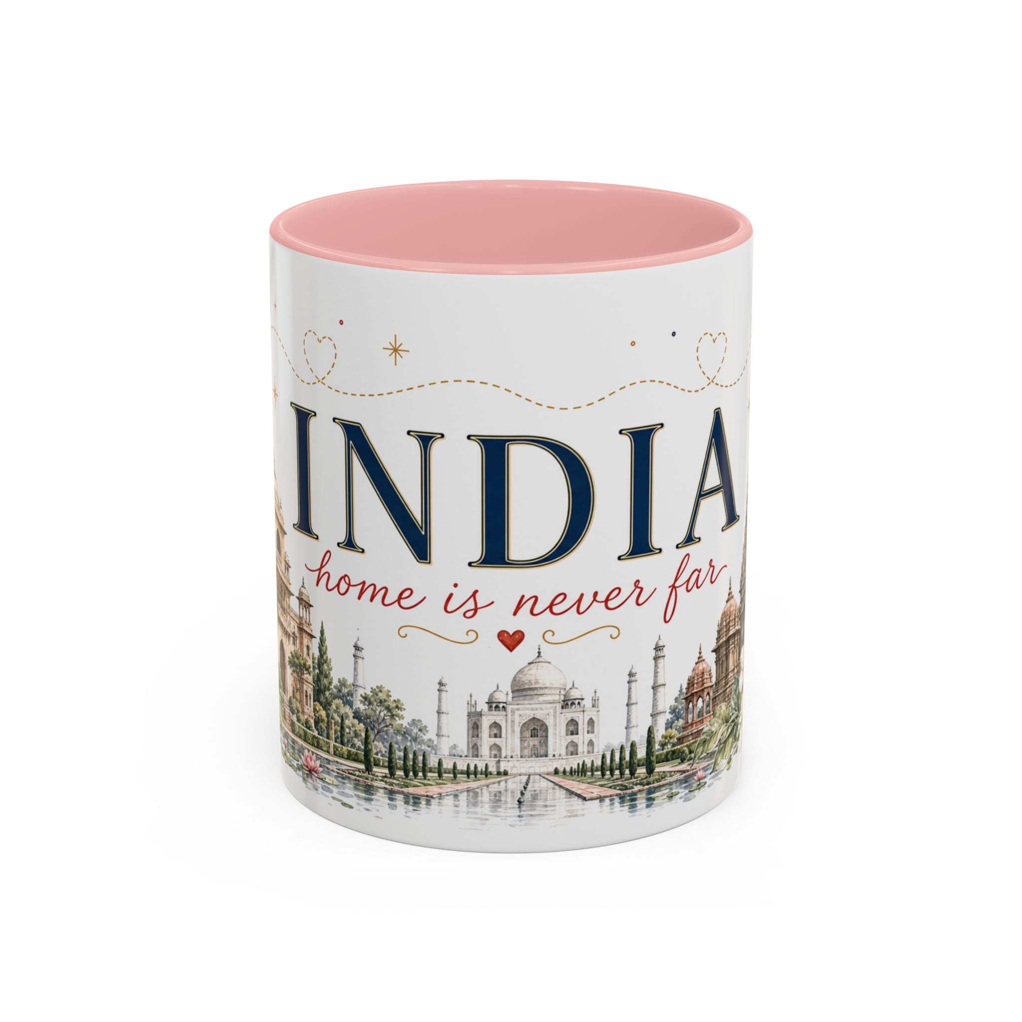 India Home Country Mug | Moving Away Gift | Long Distance Friendship | 11 oz 15 oz Accent Mug