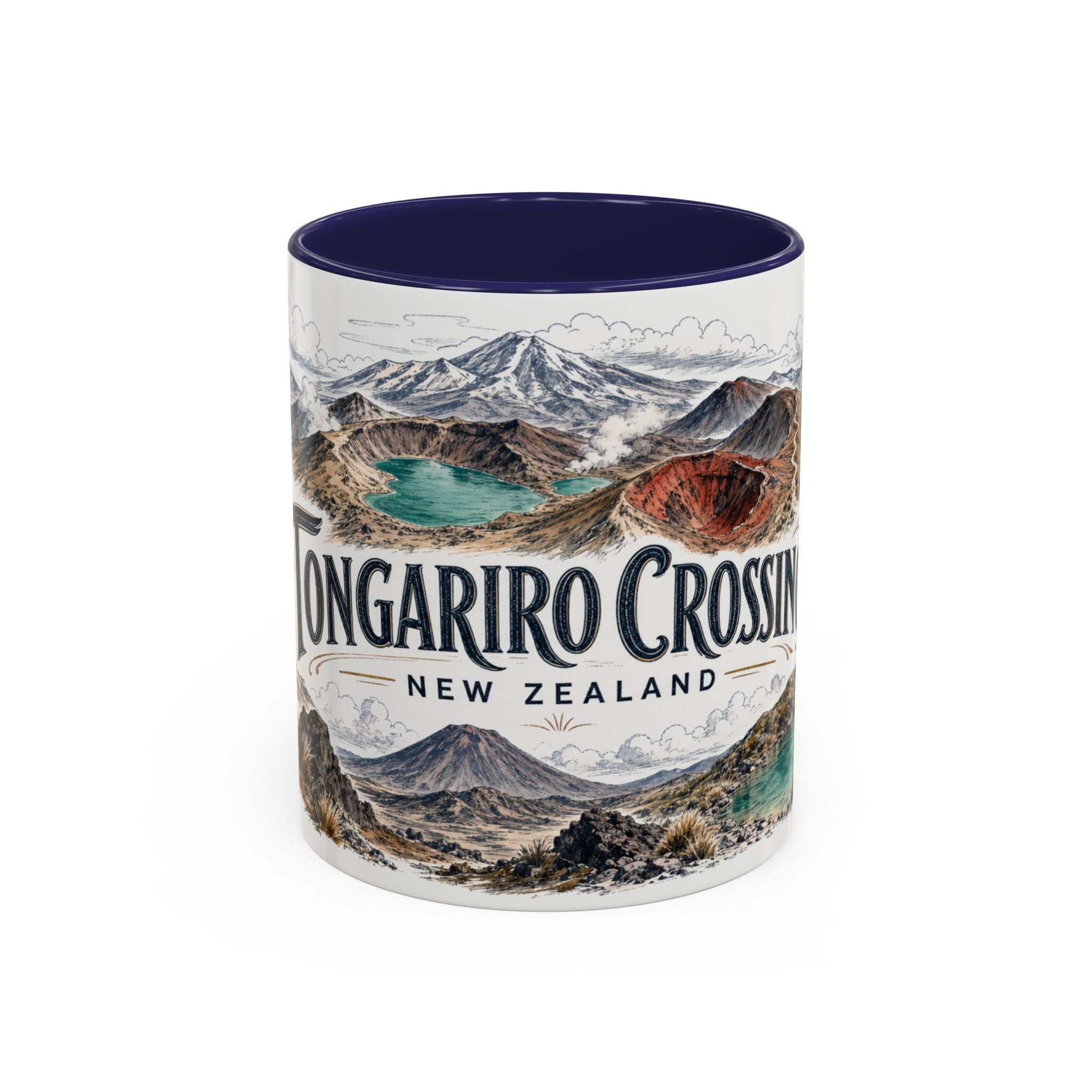 Tongariro Crossing Mug, New Zealand Travel Souvenir, Bucket List Gift, Accent Ceramic Coffee Mug 11oz 15oz
