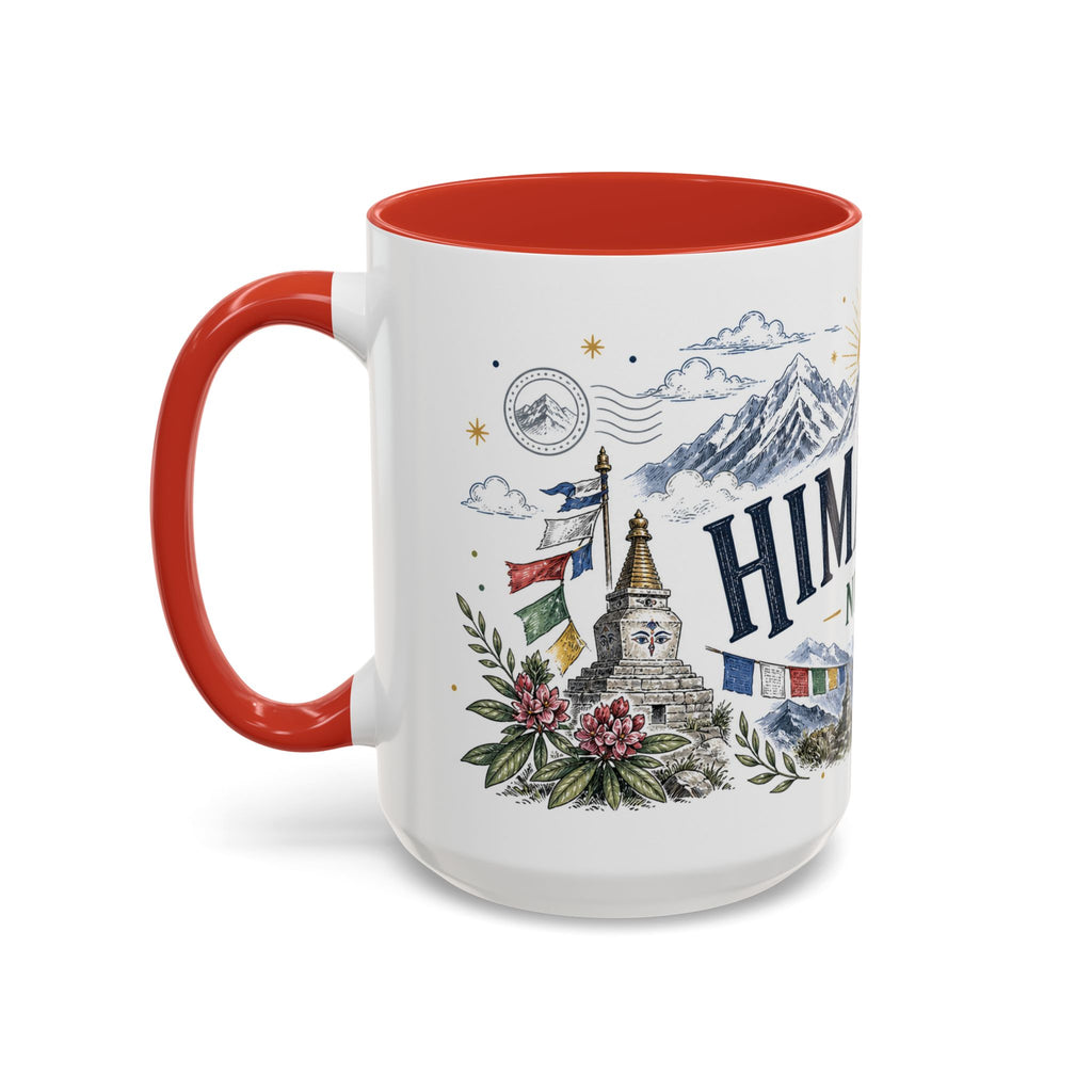 Himalaya Coffee Mug | Travel Destination Souvenir Gift | Accent Color Ceramic 11oz 15oz
