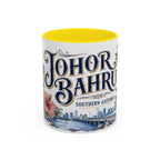 Johor Bahru Coffee Mug | Malaysia Travel Souvenir | Vintage Illustrated City Gift | 11 oz 15 oz Accent Mug