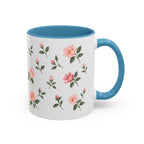 New York Rose Mug, State Flower Floral Coffee Cup, 11oz Botanical Gift