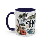 Honolulu Coffee Mug | United States Travel Souvenir | Vintage Illustrated City Gift | 11 oz 15 oz Accent Mug