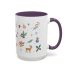 Woodland Christmas Mug | Deer Bird Watercolor Holiday Gift | Accent Cup 11oz 15oz