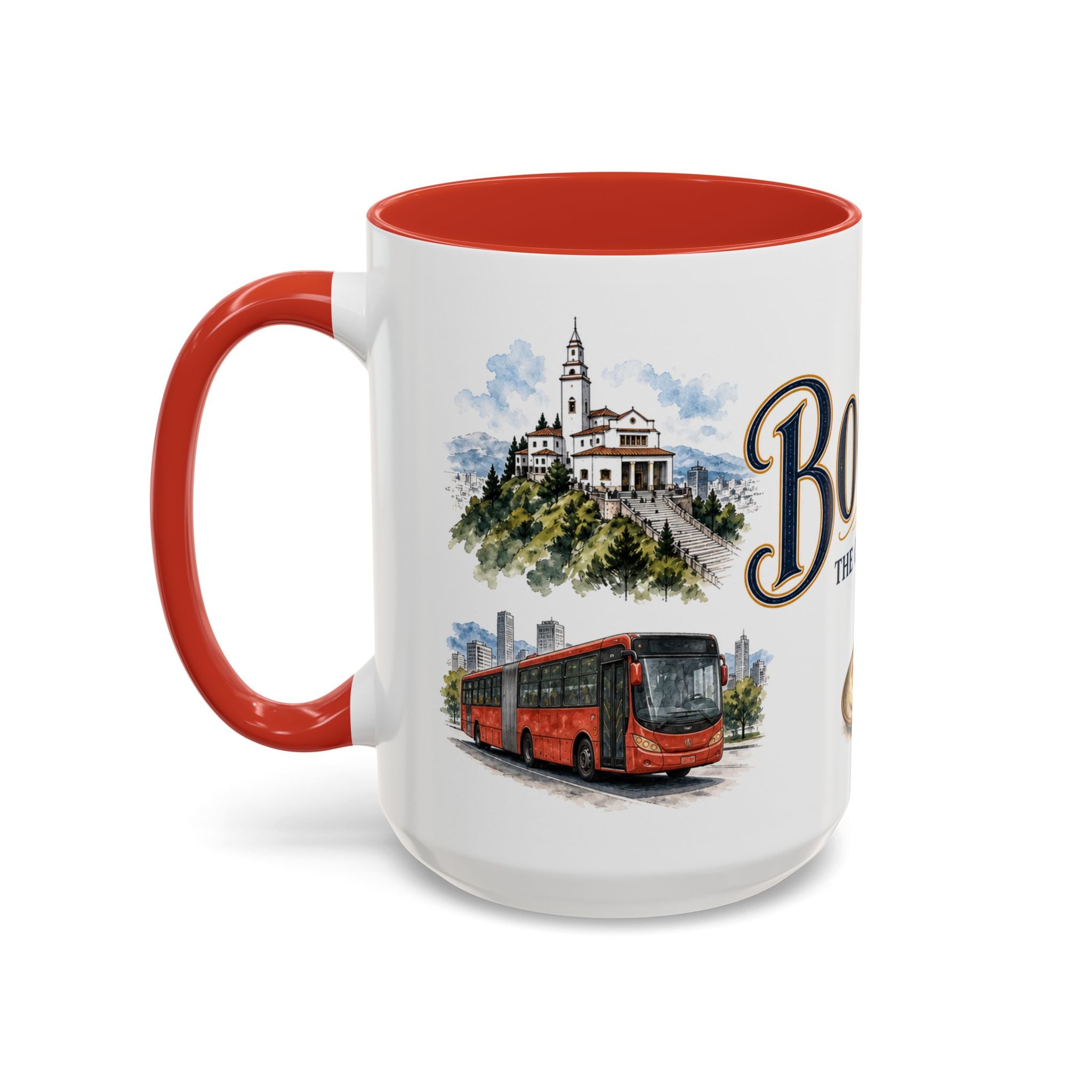 Bogota Coffee Mug | Colombia Travel Souvenir | Vintage Illustrated City Gift | 11 oz 15 oz Accent Mug