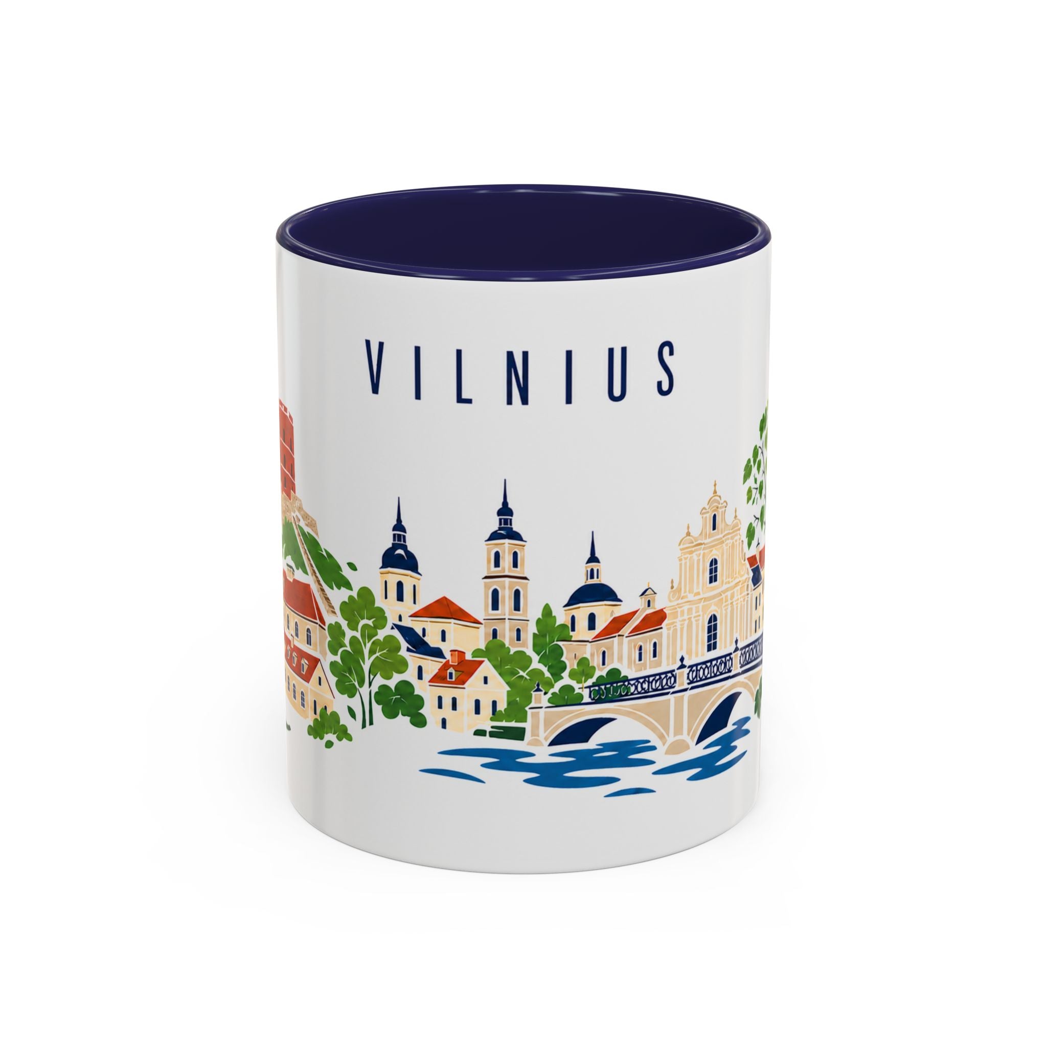 Vilnius Coffee Mug | Lithuania Travel Souvenir | Porcelain Decal City Gift | 11oz 15oz Accent Mug