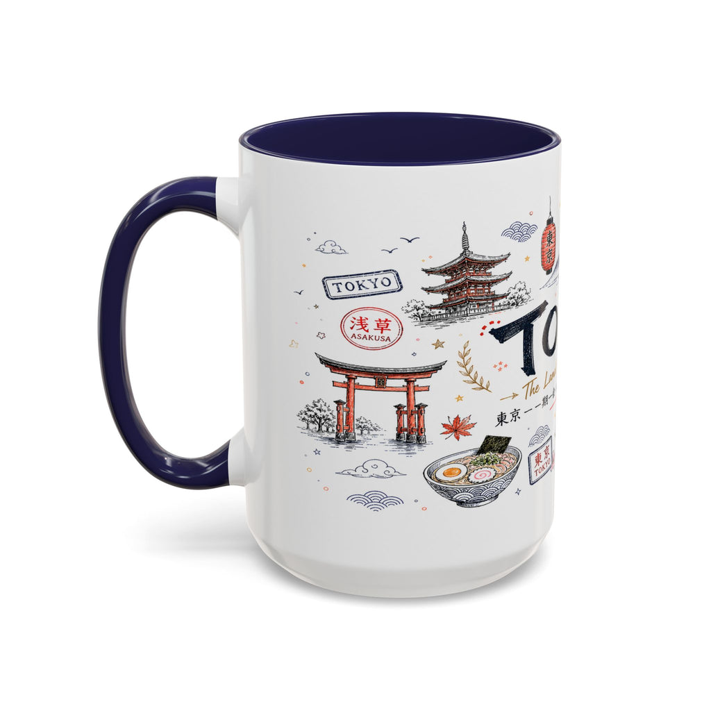 Tokyo Coffee Mug | Japan Souvenir Travel Gift | Accent Color Ceramic 11oz 15oz