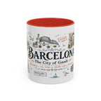 Barcelona Coffee Mug | Spain Souvenir Travel Gift | Accent Color Ceramic 11oz 15oz