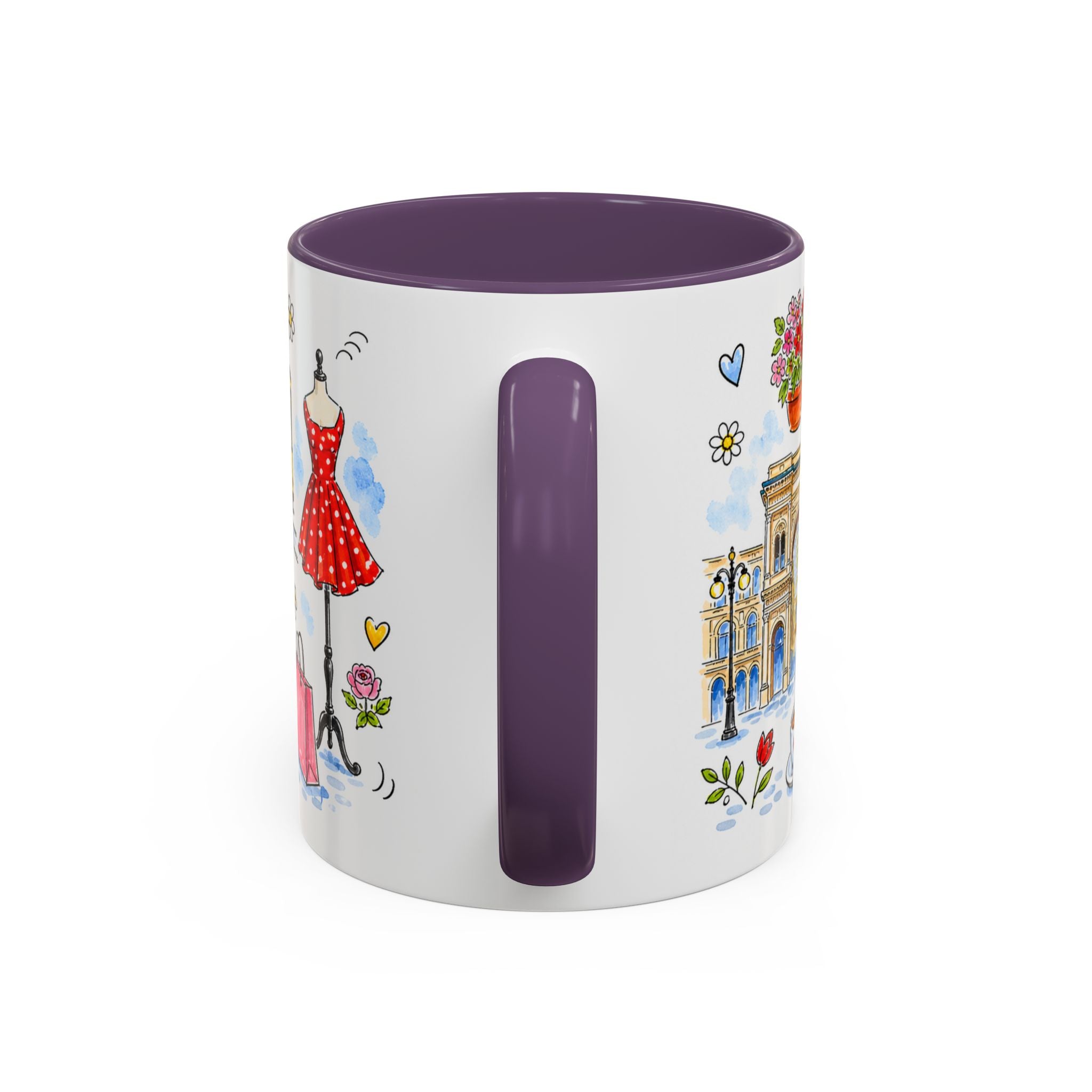 Milan Travel Mug | European City Souvenir Accent Coffee Mug | 11oz 15oz Ceramic Cup