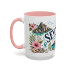 Seychelles Coffee Mug | Travel Destination Souvenir Gift | Accent Color Ceramic 11oz 15oz