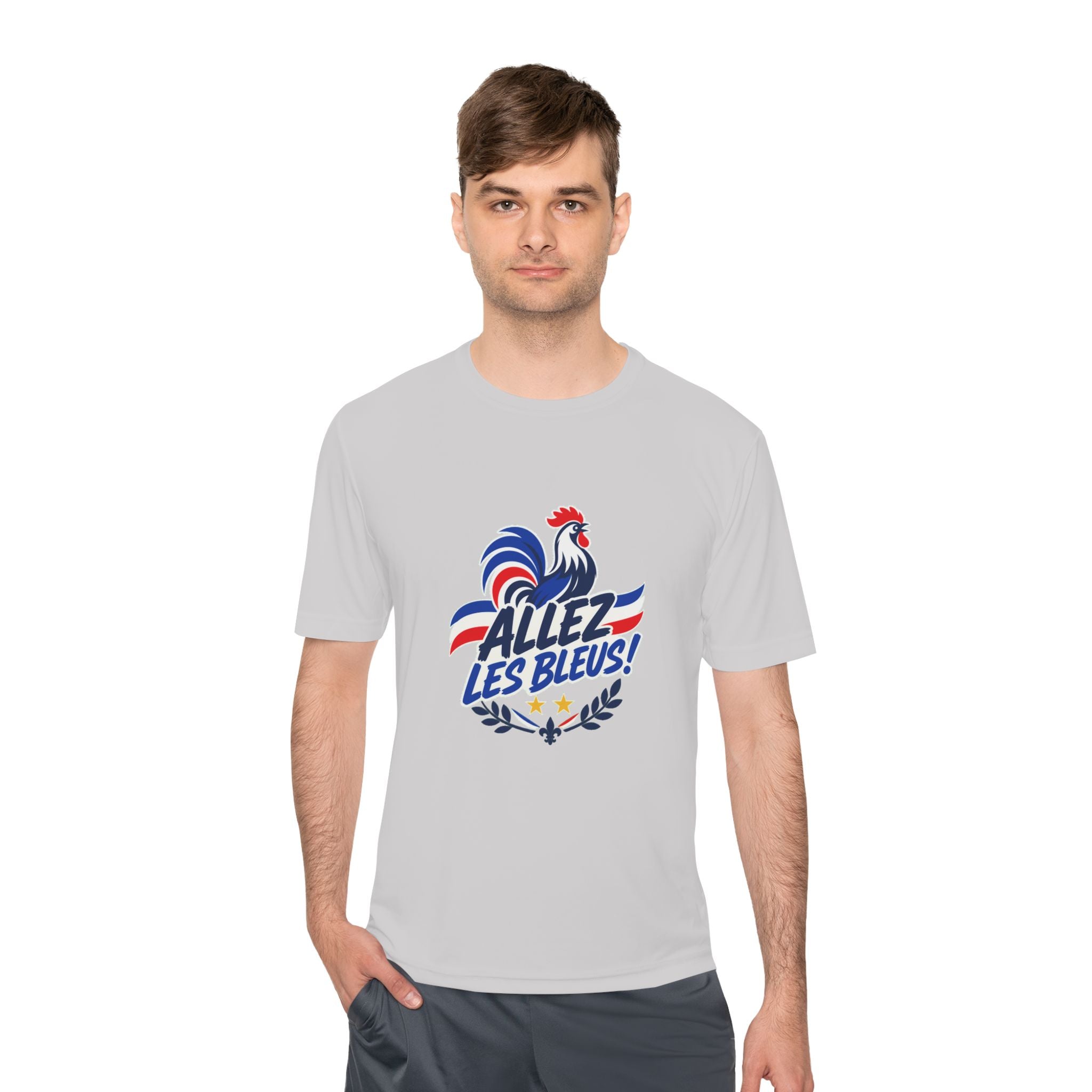 France Soccer T Shirt, Allez Les Bleus Tee, World Football Fan Shirt, Moisture Wicking Sport Tee