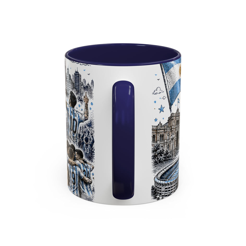 Argentina Soccer Coffee Mug | Soccer Fan Gift | Accent Color Ceramic 11oz 15oz Match Day Cup