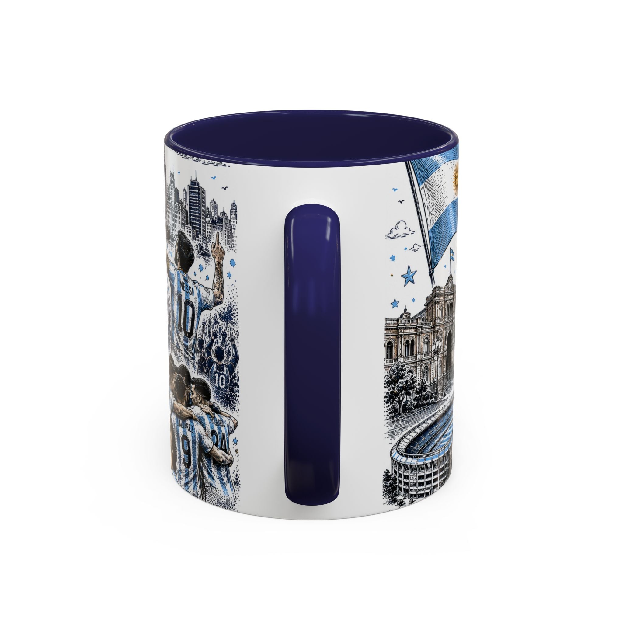 Argentina Soccer Coffee Mug | Soccer Fan Gift | Accent Color Ceramic 11oz 15oz Match Day Cup